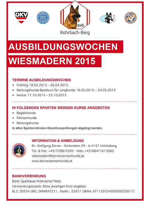 AUSBILDUNGSWOCHEN WIESMADERN 2015